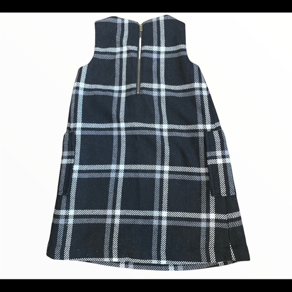 BABYGAP Tucked Jumper Plaid Grid Overall Slip Dress With Pockets Black Girl 4Y - Picture 6 of 9